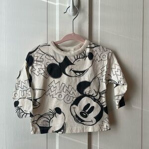 Minnie Mouse Kids Long Sleeve Shirt - Cream & Black